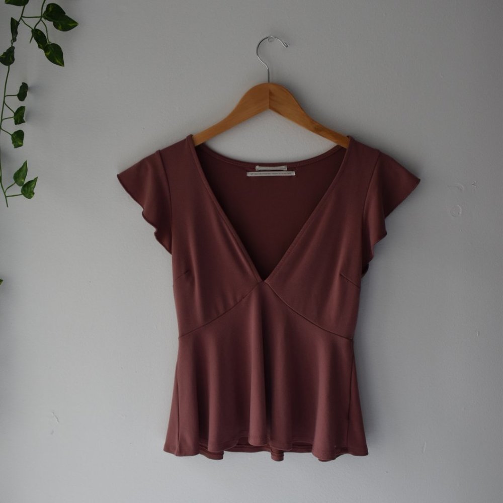 UO Flutter Sleeve Babydoll Top